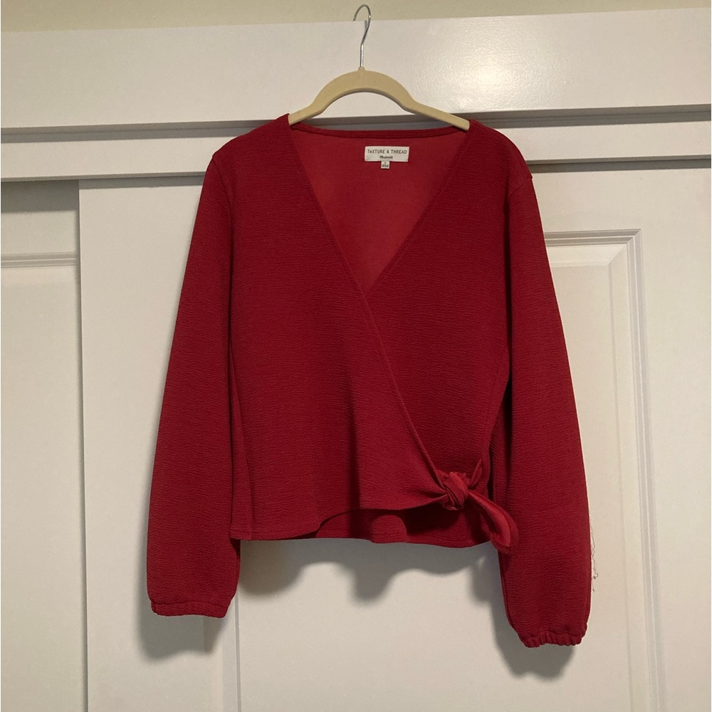 Madewell (Texture And Thread) Wrap Blouse - Size … - image 2